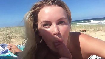 Elle Knox POV blowjob public beach - OnlyFans free porn