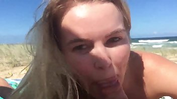 Elle Knox POV blowjob public beach - OnlyFans free porn