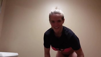 Candie Cane gym garbage can pee | ManyVids Free Porn Videos