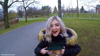 eva elfie cute teen swallows cum for cash public blowjob in the park amateur nude porn video